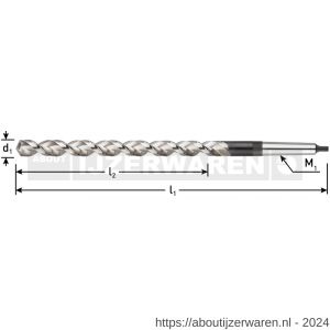 Rotec 176 HSS-E MK1-spiraalboor DIN 1870 TLS 1000 diameter 14,0x275x410 mm - W50902664 - afbeelding 2