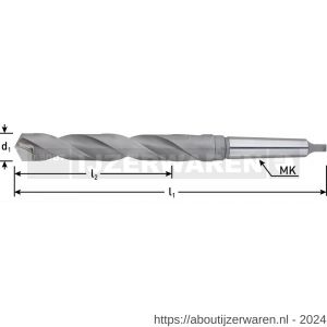 Rotec 177 HM MK2-spiraalboor DIN 345 type N HM-bezet diameter 19,0x135x233 mm - W50902696 - afbeelding 2