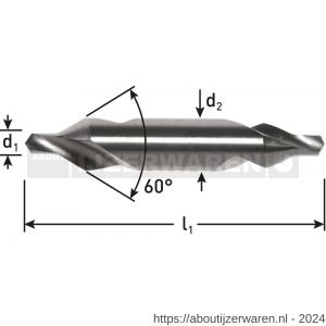 Rotec 190 HSS-G centreerboor DIN 333-A diameter 2,5x45,0x6,3 mm - W50902923 - afbeelding 2