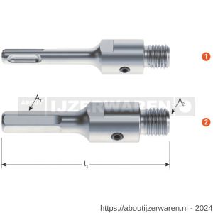 Rotec 208 adapter SDS Plus > M16 L=105 mm - W50903439 - afbeelding 2