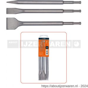 Rotec 214 Opti-Line SDS Plus beitelset 3 delig punt-plat-spade - W50911670 - afbeelding 2