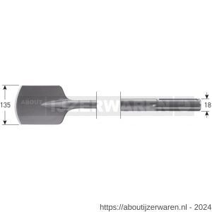 Rotec 215.1 SDS Max schopbeitel 135x400 mm - W50903517 - afbeelding 1