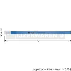 Rotec 218.06 elektriciensbeitel vierkant 14x250 mm - W50903628 - afbeelding 2