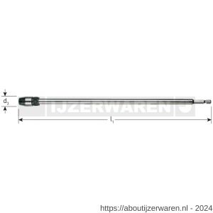 Rotec 230 verlengstuk 1/4 inch E6.3-bit-aansluiting met snelspan L=150 mm - W50911767 - afbeelding 1