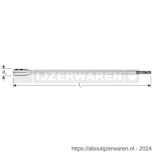 Rotec 230 verlengstuk 1/4 inch E6.3-bit-aansluiting L=300 mm - W50911766 - afbeelding 2