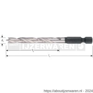 Rotec 235 houtspiraalboor 1/4 inch E6.3-bit-aansluiting diameter 4,0x43x75 mm - W50911752 - afbeelding 2