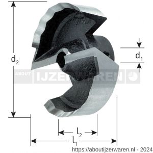 Rotec 241 WS opsteekverzinkfrees 180 graden Wave-Cutter 45 mm - W50904207 - afbeelding 2