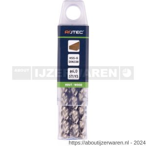 Rotec 262 HSS-G houtspiraalboor DIN 338 TLS diameter 5,0x52x86 mm set 10 stuks - W50904365 - afbeelding 3