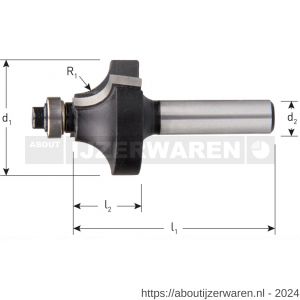 Rotec 270 HM kwartrondprofielfrees lager Silver-Line d2=8 mm diameter 38,1 mm - W50904453 - afbeelding 2