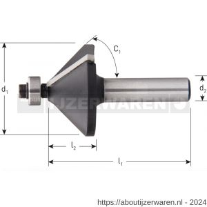 Rotec 270 HM fasefrees met geleidelager 45 graden Silver-Line diameter 31,8 mm d2=8 mm - W50904459 - afbeelding 2