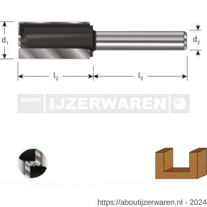 Rotec 271 HM groeffrees met grondsnijder Gold-Line diameter 18x60x50 mm d2=12 mm - W50904764 - afbeelding 2