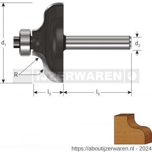 Rotec 271 HM S-profielfrees Gold-Line diameter 31,8 mm R=4,8 d2=8 mm - W50904624 - afbeelding 2