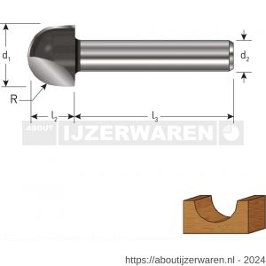 Rotec 271 HM holprofielfrees Gold-Line diameter 16 mm R=8 mm d2=8 mm - W50904641 - afbeelding 2