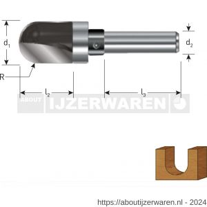 Rotec 271 HM dakgootfrees lager Gold-Line diameter 12 mm R=6 d2=8 mm - W50904659 - afbeelding 2