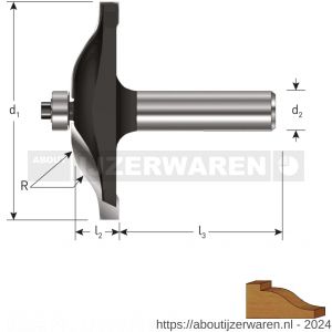 Rotec 271 HM platbandfrees Gold-Line diameter 50,8 mm Z=2 R=9,52 mm d2=8 mm - W50904682 - afbeelding 2