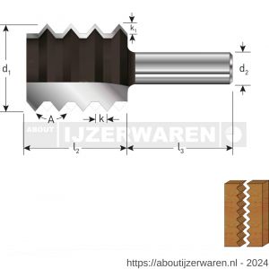 Rotec 271 HM verlijmfrees V Gold-Line diameter 35 mm Z=2 d2=12 mm - W50904890 - afbeelding 2