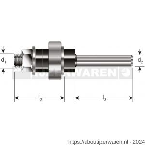 Rotec 271 spindel met lager diameter 8 mm d2=12 - W50904896 - afbeelding 2