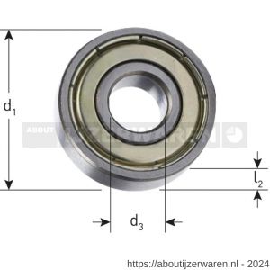 Rotec 273 geleidelager Gold-Line diameter 19,05x6,35x7,14 mm - W50904906 - afbeelding 2