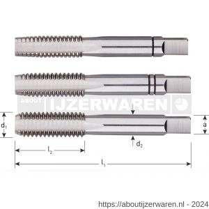 Rotec 301 HSS-E handtappenset 3 delig DIN 352 metrisch M30x3,75 mm - W50905108 - afbeelding 2