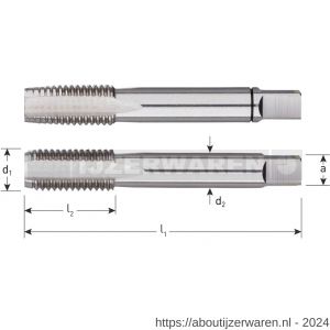 Rotec 305 HSS handtappenset 2 delig DIN 2181 metrisch fijn MF10x1,25 mm - W50905120 - afbeelding 2