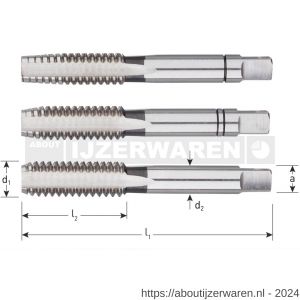 Rotec 306 HSS handtappenset 3 delig BSW 7/16 inch TPI 14 - W50905153 - afbeelding 2