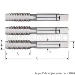 Rotec 307 HSS handtappenset UNC 1.1/4 inch TPI 7 - W50905181 - afbeelding 2