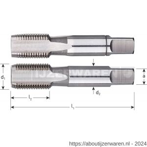 Rotec 310 HSS handtappenset 2 delig BSP G 3/8 inch TPI 19 - W50905194 - afbeelding 2