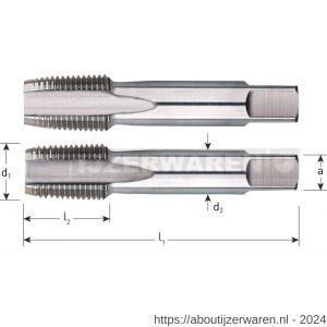 Rotec 314 HSS handtappenset 2 delig NPT 1/16 inch TPI 27 - W50905205 - afbeelding 2