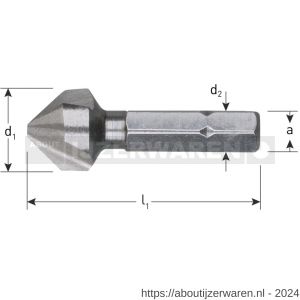 Rotec 319 HSS-G verzinkfrees 90 graden 1/4 inch C6.3 diameter 12,4 mm - W50905235 - afbeelding 2