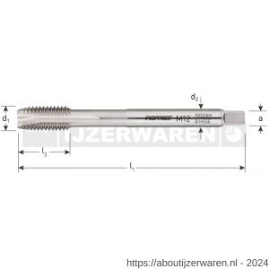 Rotec 321B HSS-E machinetap doorlopend DIN 376 M22x2,5 mm - W50905270 - afbeelding 2