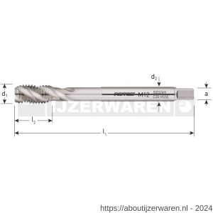 Rotec 321C HSS-E machinetap blind DIN 376 M8 - W50905257 - afbeelding 2