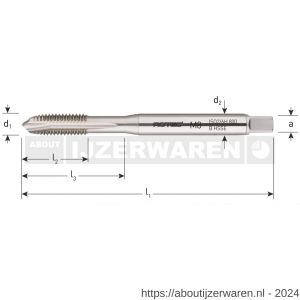 Rotec 330.371 HSS-E machinetap 800 doorlopend DIN 371 M8 - W50905312 - afbeelding 2