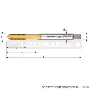 Rotec 330T HSS-E machinetap 800+ doorlopend DIN 371 M8 - W50905315 - afbeelding 2