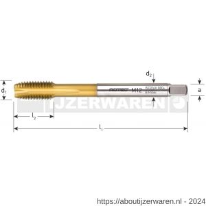 Rotec 330T376 HSS-E machinetap 800+ doorlopend DIN 376 type B M10x1,5 mm - W50912709 - afbeelding 2