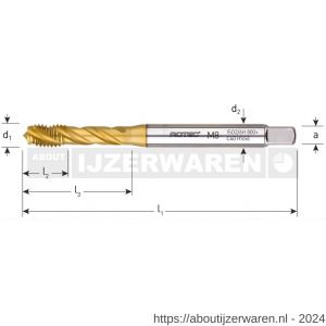 Rotec 330TC HSS-E machinetap 800+ blind DIN 371 M4,5 - W50912680 - afbeelding 2