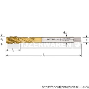 Rotec 330TC376 HSS-E machinetap 800+ blind DIN 376 M12 - W50905326 - afbeelding 2