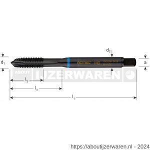 Rotec 331 HSS-E Inox 1000 machinetap blank doorlopend DIN 371 M5 VAP - W50905371 - afbeelding 2