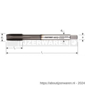 Rotec 331H376 HSS-E machinetap Inox+ doorlopend DIN 376 type B M27x3 mm - W50912720 - afbeelding 2