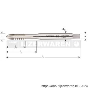 Rotec 333 HSS-E UNI machinetap doorlopend DIN 371 metrisch M8 onderbroken draad - W50905415 - afbeelding 2