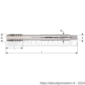 Rotec 333 HSS-E UNI machinetap doorlopend DIN 376 metrisch M12 onderbroken draad - W50905417 - afbeelding 2