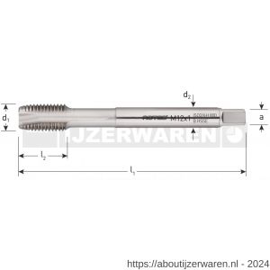 Rotec 335 HSS-E machinetap 800 doorlopend DIN 374-B metrisch fijn MF12x1,25 mm - W50905450 - afbeelding 2