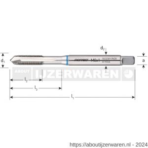 Rotec 335I HSS-E machinetap Inox doorlopend DIN 371 metrisch fijn MF8x1,0 mm - W50905436 - afbeelding 2