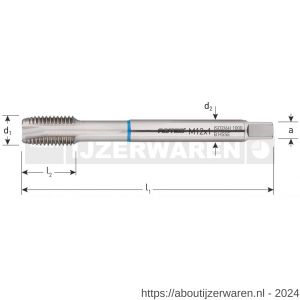 Rotec 335I HSS-E machinetap Inox doorlopend DIN 374 metrisch fijn MF18x1,5 mm - W50905480 - afbeelding 2