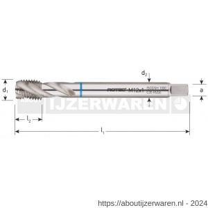 Rotec 335I HSS-E machinetap Inox blind DIN 374 metrisch fijn MF12x1,5 mm - W50905456 - afbeelding 2