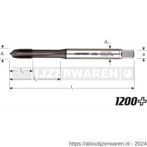 Rotec 336.371 HSS-E PM machinetap 1200+ doorlopend DIN 371 type B M2,5x0,45 mm - W50905516 - afbeelding 2