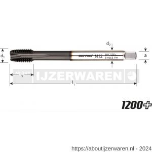 Rotec 336.376 HSS-E PM machinetap 1200+ doorlopend DIN 376 type B M12x1,75 mm - W50905530 - afbeelding 2