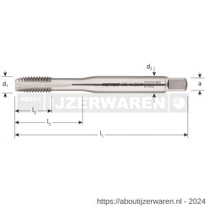 Rotec 337 HSS-E machinetap 800 doorlopend DIN 371 BSW 1/8 inch TPI 40 - W50905540 - afbeelding 2