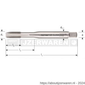 Rotec 338 HSS-E machinetap 800 doorlopend DIN 371 UNC nummer 4 TPI 40 - W50905553 - afbeelding 2