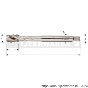 Rotec 338C HSS-E machinetap 800 blind 35 graden DIN 376 UNC 3/4 inch TPI 10 - W50905574 - afbeelding 2