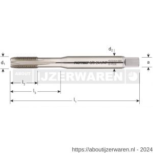 Rotec 339 HSS-E machinetap 800 doorlopend DIN 371 UNF 3/8 inch TPI 24 - W50905590 - afbeelding 2